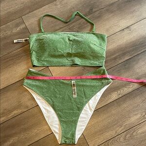 Green Glitter Bikini Set By PINK